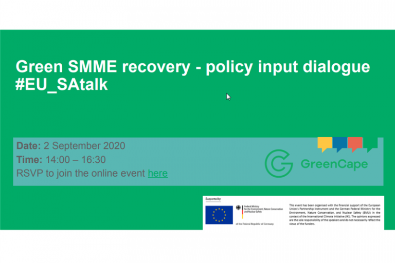 Green SMME Recovery – Policy Input Dialogue – 2nd September 2020
