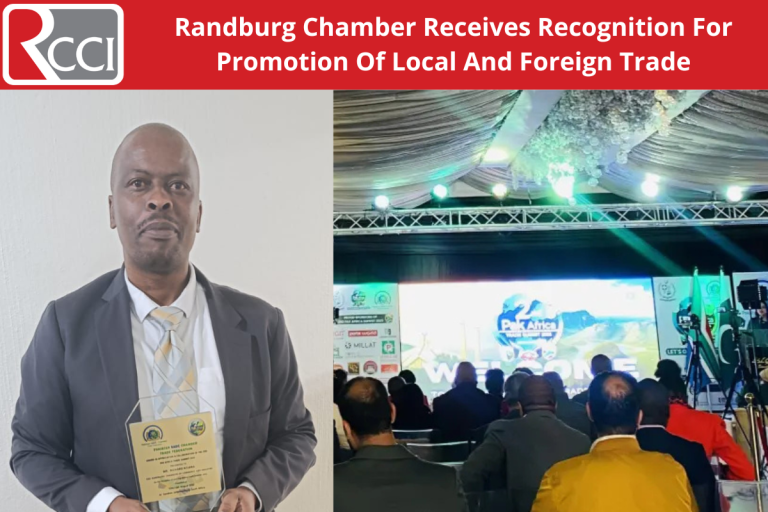 Randburg Chamber Receives Recognition For Promotion Of Local And Foreign Trade